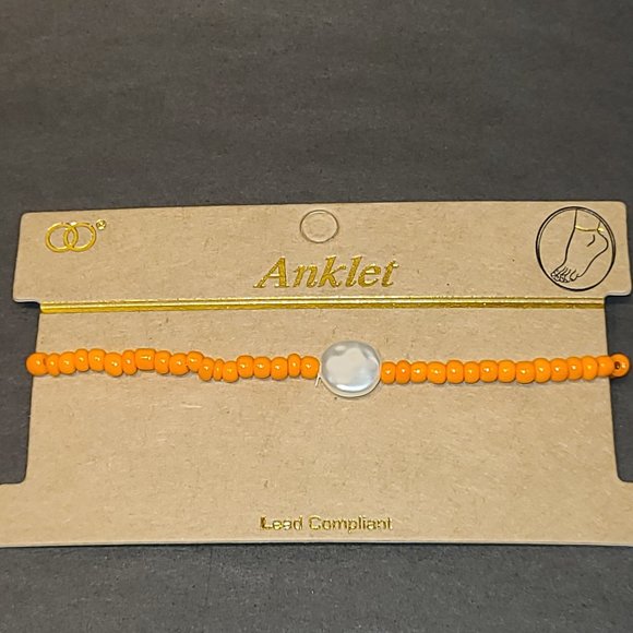 Anklet Beaded w Faux Pearl | NEW - Picture 2 of 2